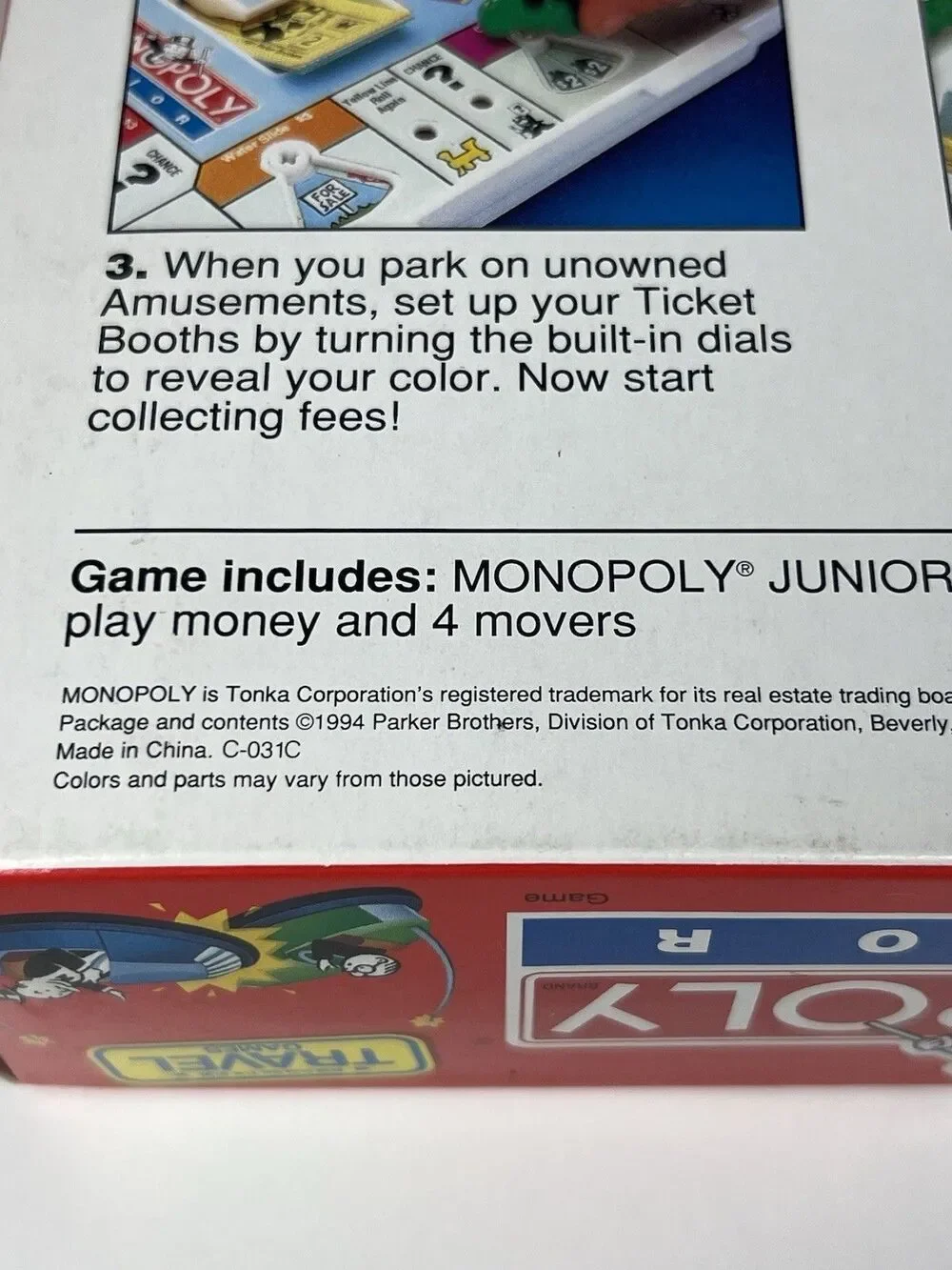 Monopoly Junior 1994 Travel Game by Parker Brothers New old stock sealed!